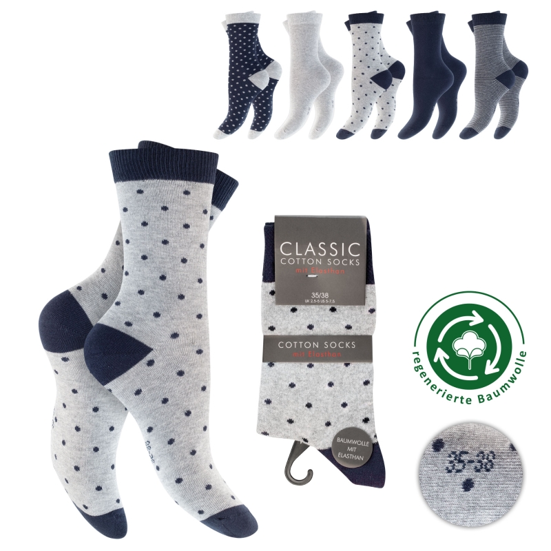 Damen-Socken-5er-Pack-BW-EL-Komfortbund