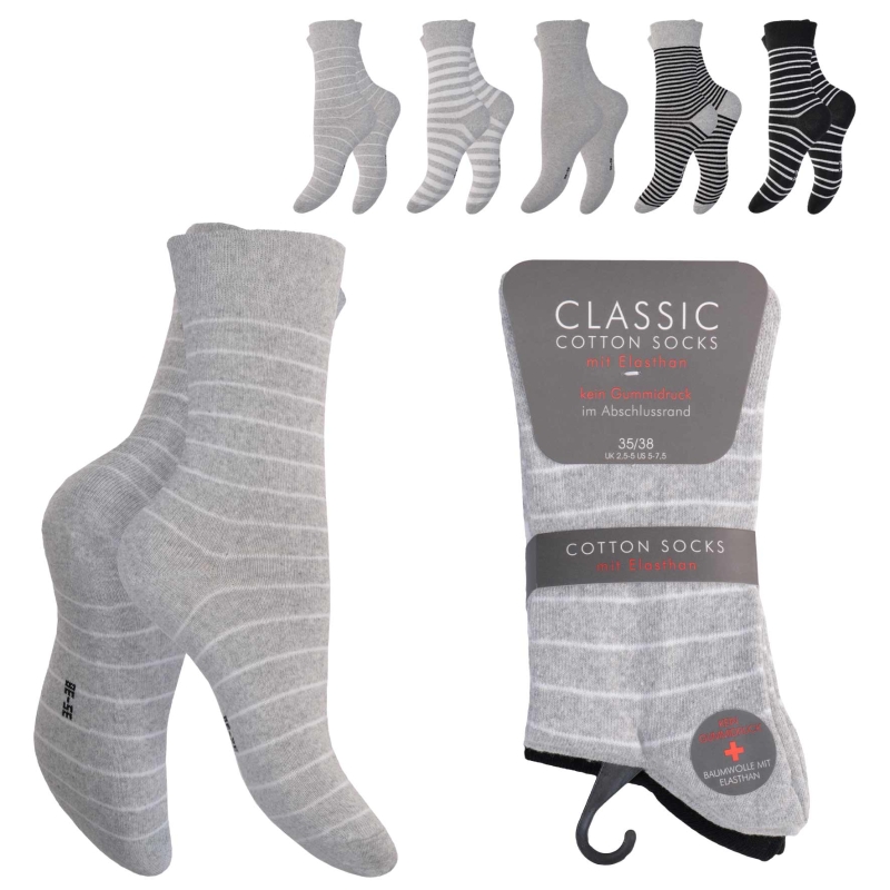 Damen-Socken-5er-Pack-BW-EL-Komfortbund-o~-Gummi