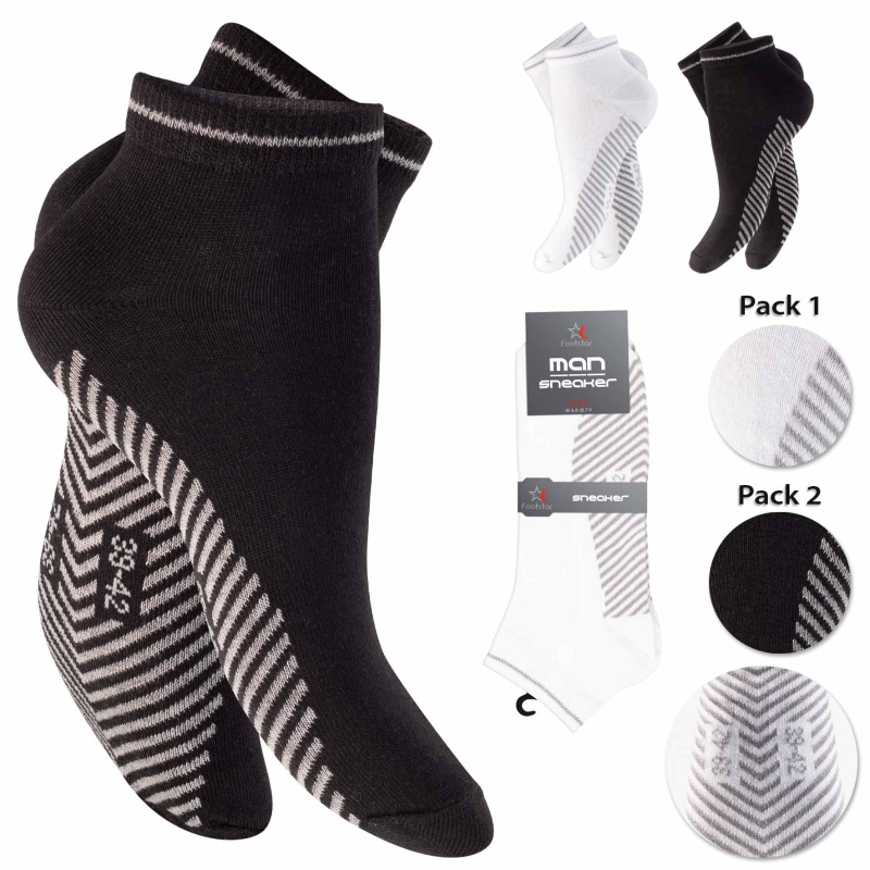 Herren-Sneaker-4er-Pack-BW-EL-gestreifte-Sohle