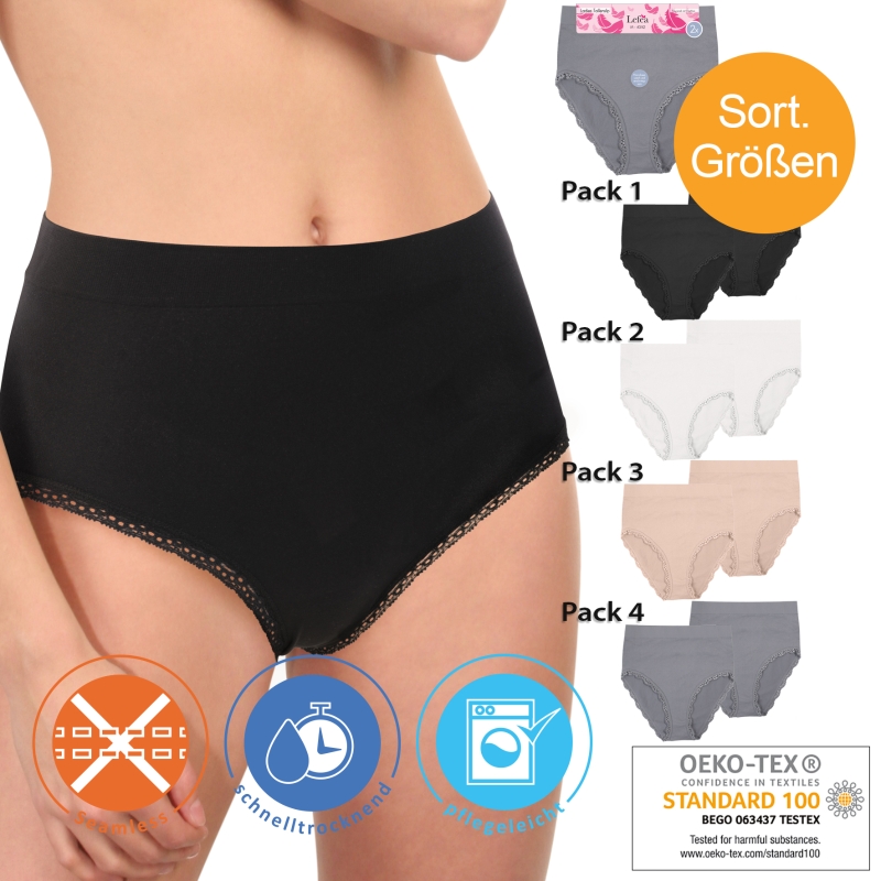 Damen-Taillenslip-2er-Pack-Seamless-Spitze