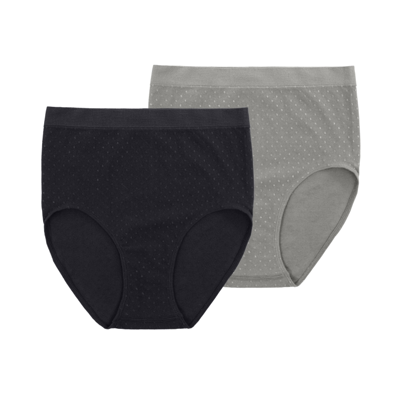 Damen-Taillenslip-2er-Pack-Seamless-gepunktet