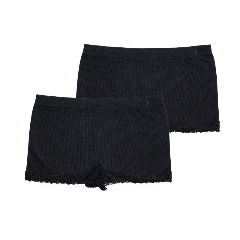 Damen-Pants-2er-Pack-Seamless-Rippe-+-Spitze