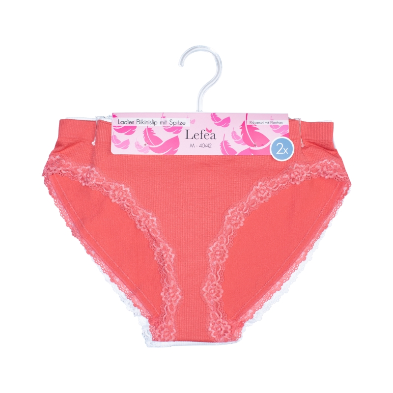 Damen-Bikini-2er-Pack-Seamless-Rippe-+-Spitze