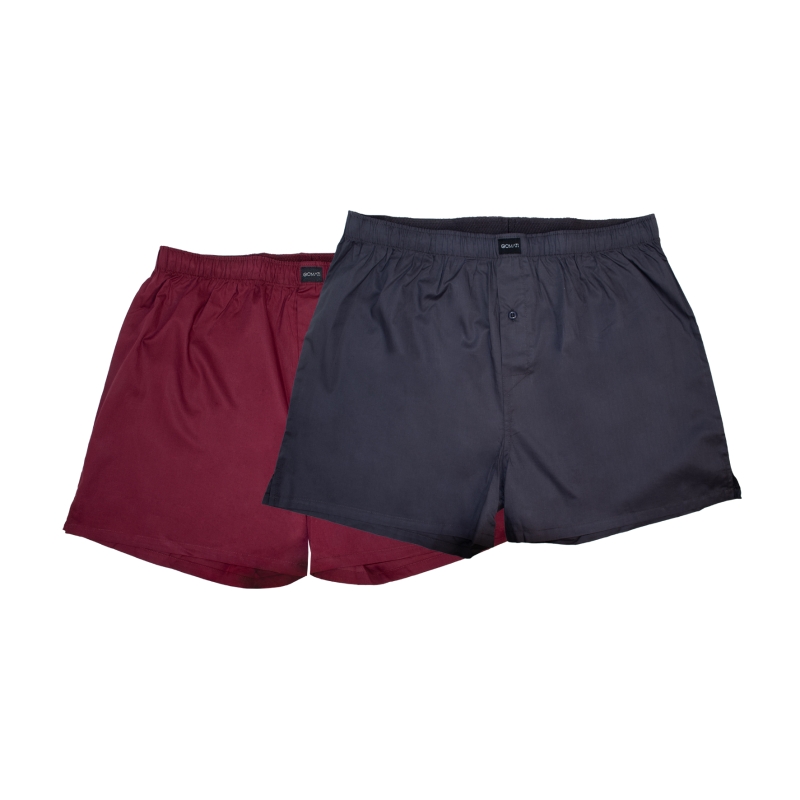 Herren-Boxershorts-2er-Pack-Webgummi-Popelin