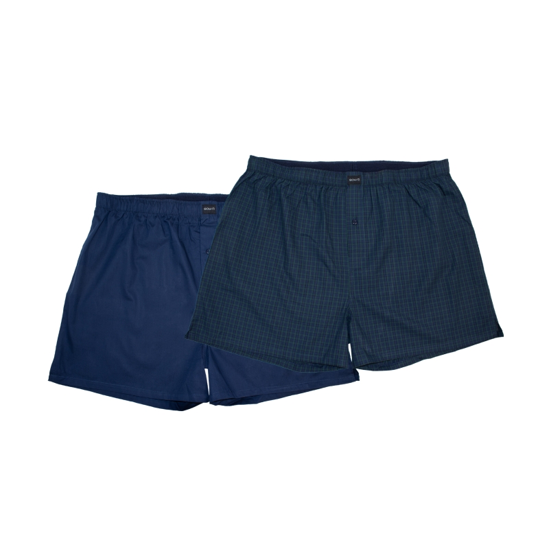 Herren-Boxershorts-2er-Pack-Webgummi-Popelin