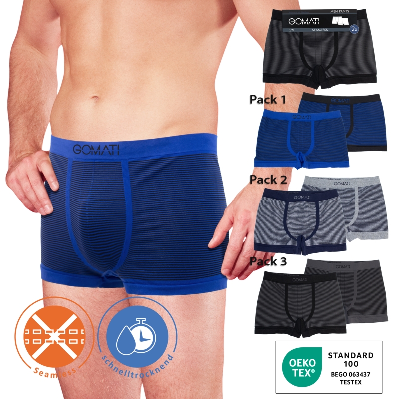 Herren-Pants-2er-Pack-Seamless-geringelt