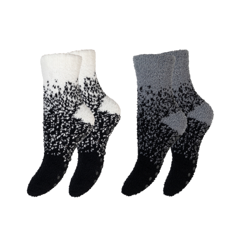 Kinder-Kuschelsocken-2er-Pack-Pluesch-gemustert