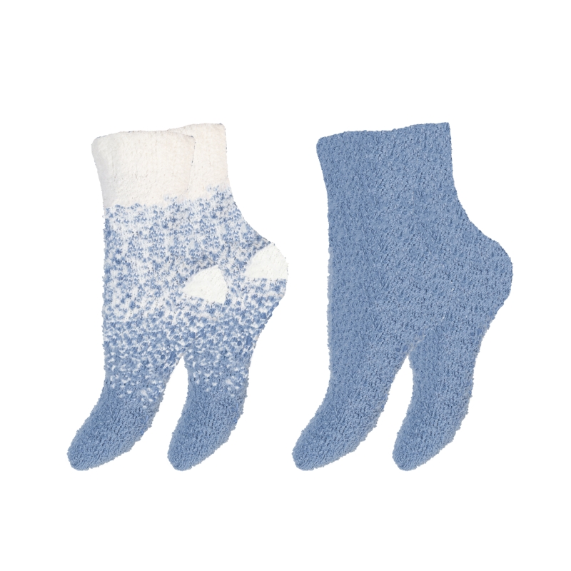 Kinder-Kuschelsocken-2er-Pack-Pluesch-gemustert