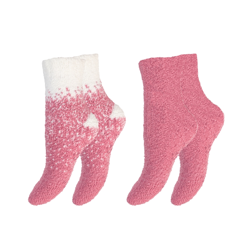 Kinder-Kuschelsocken-2er-Pack-Pluesch-gemustert
