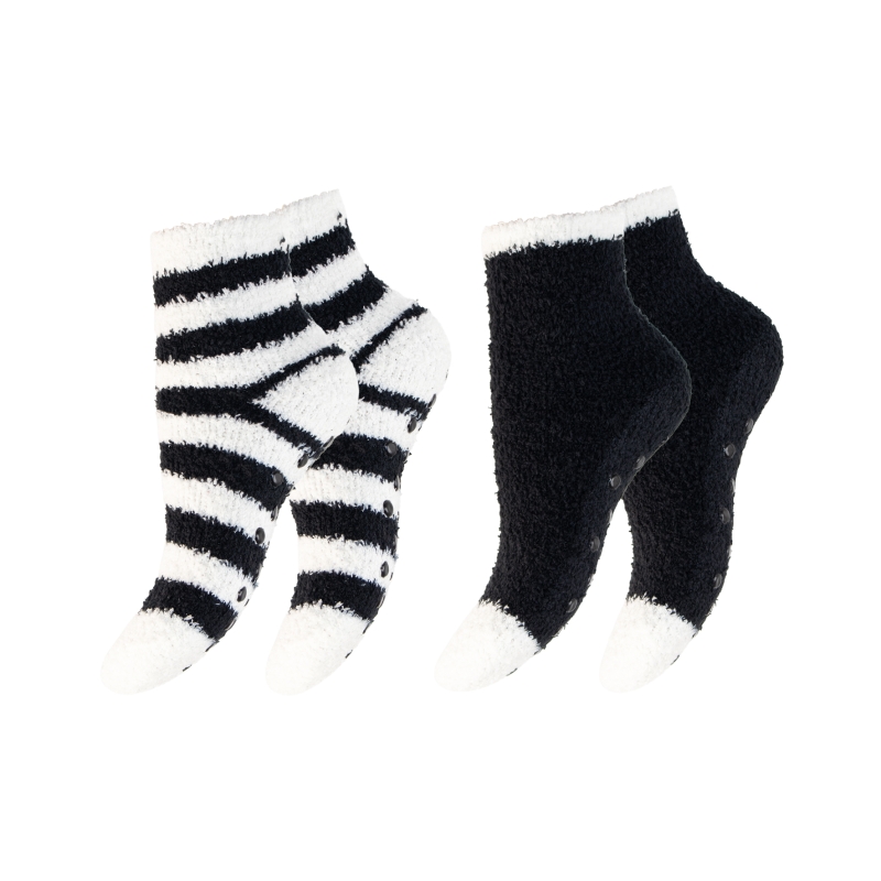 Kinder-Kuschelsocken-2er-Pack-Pluesch-ABS-gestreift