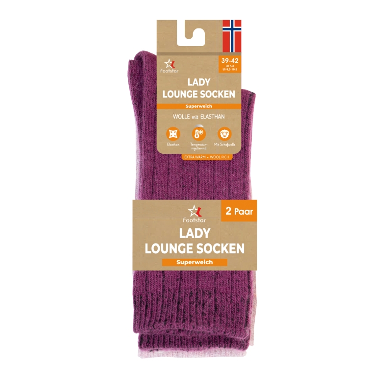 Damen-Lounge-Wear-Woll-Socken-2er-Pack