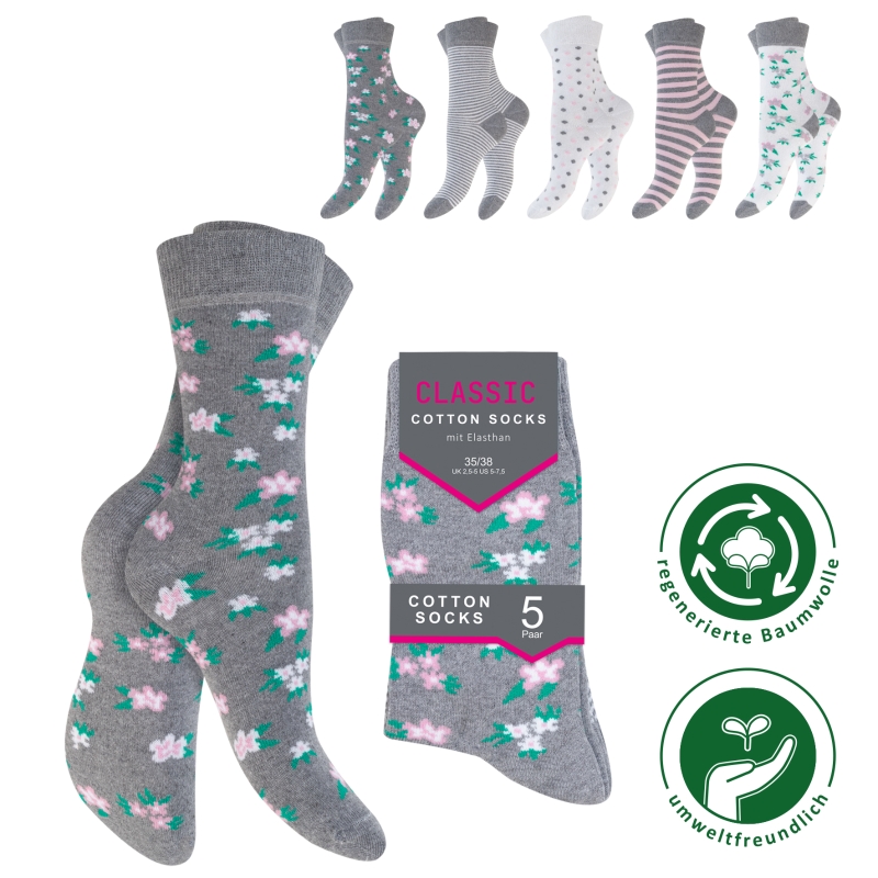 Damen-Socken-5er-Pack-BW-EL-Ripp-B~-Designmix-Eco