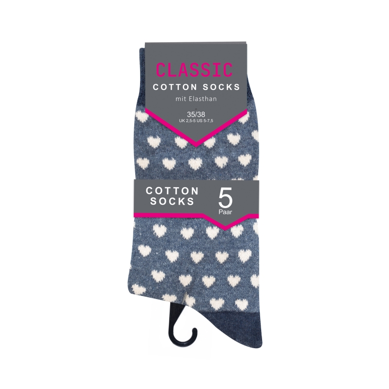 Damen-Socken-5er-Pack-BW-EL-versch~-Designs