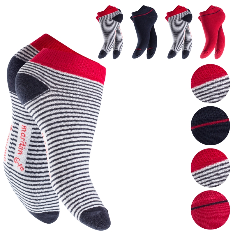 Damen-Sneaker-4er-Pack-BW-EL-Ripp-Bund-geringelt