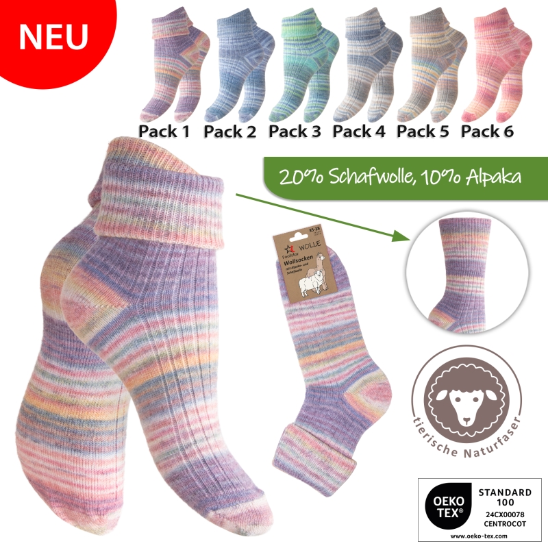 Damen-Fashion-Socken-einzeln-Mulitcolor-Optik