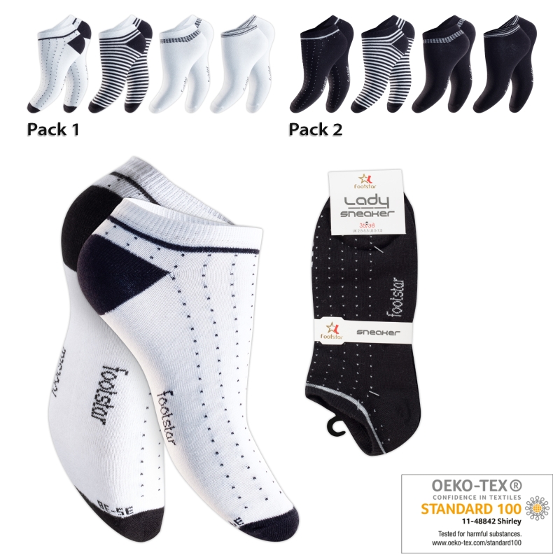 Damen-Sneaker-4er-Pack-BW-EL-Ripp-Bund-Designmix