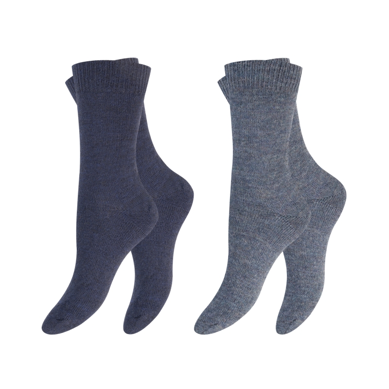 Unisex-Wollsocken-2er-Pack-mit-Schafs--Alpakawolle