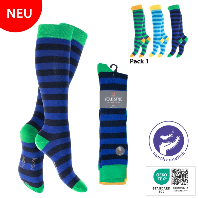 Unisex-Kniestuempfe-3er-Pack