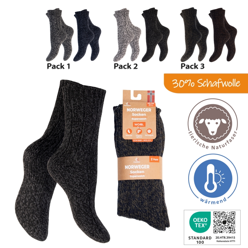 Unisex-Ragg-Socken-2er-Pack