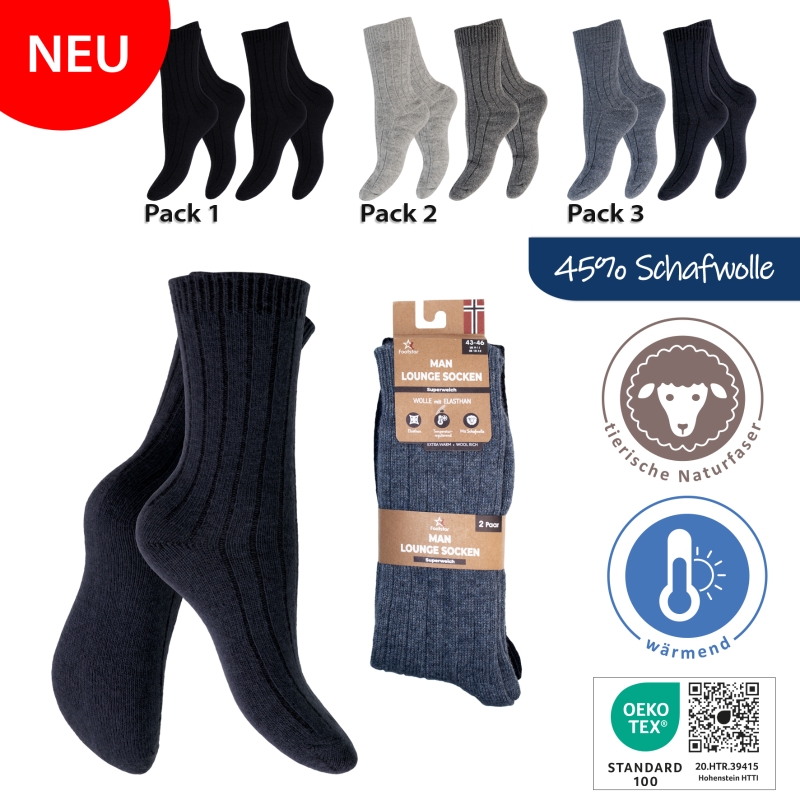 Herren-Lounge-Wear-Woll-Socken-2er