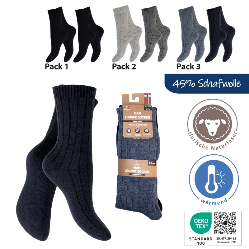 Herren-Lounge-Wear-Woll-Socken-2er