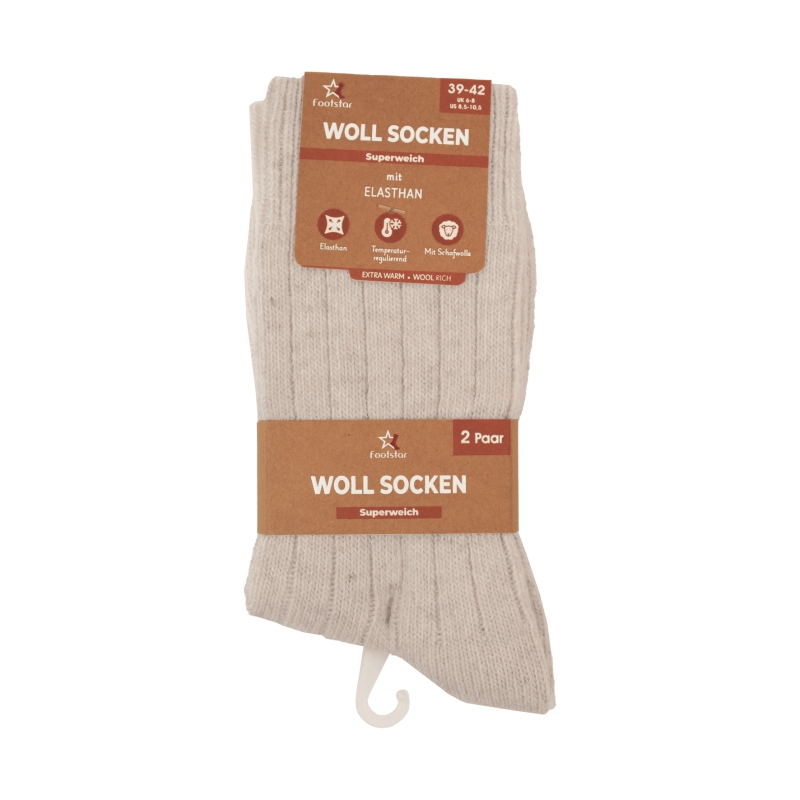 Unisex-Woll-Socken-2er-Pack