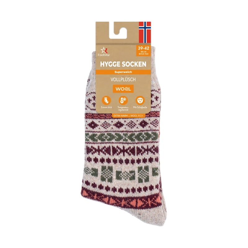Unisex-Hygge-Woll-Socken-(Strickfrottee)-1er