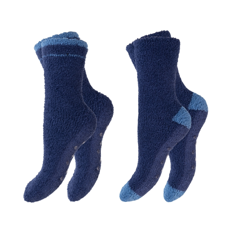 Herren-Softsocken-2er-Pack-Pluesch-ABS-gemustert