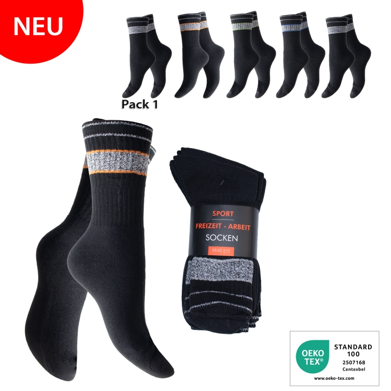 Herren-5er-Pack-Tennis-Socken