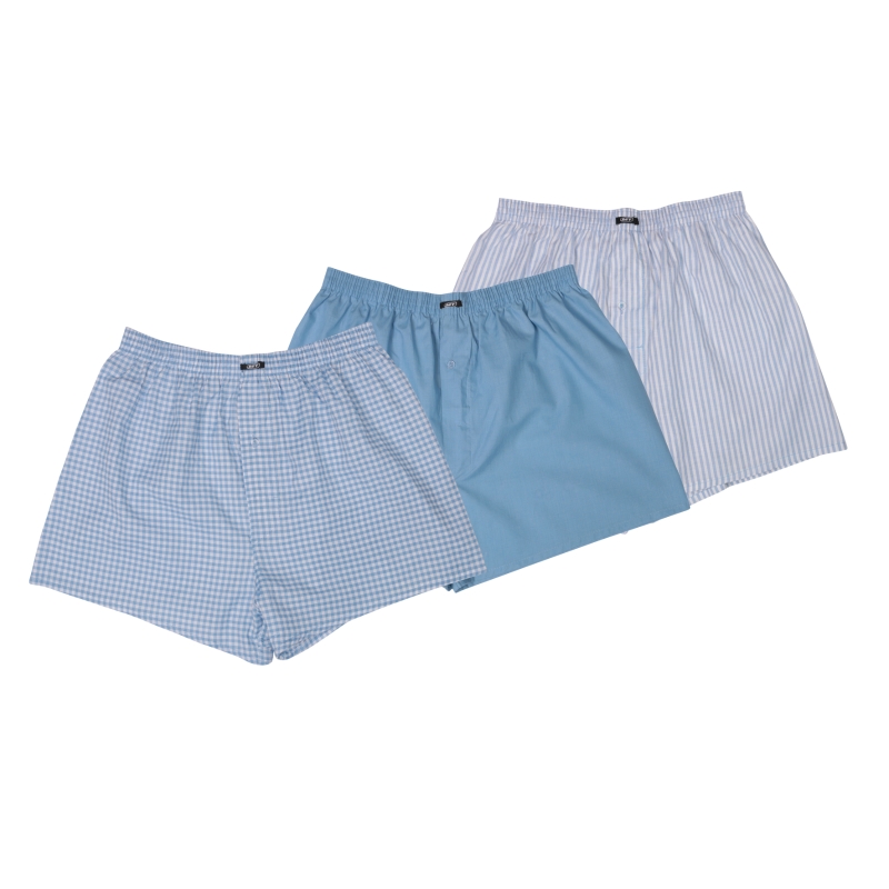 Herren-Boxershorts-3er-Pack-Webgummi-Popelin