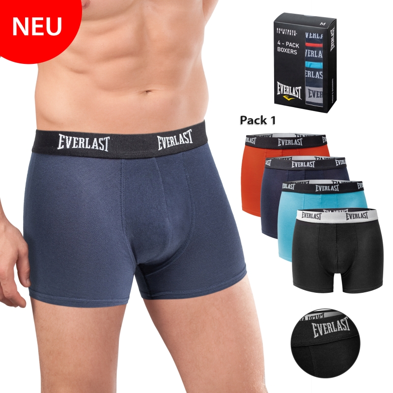 Herren-Pants-Everlast-4er-Pack-BW-EL-Webgummi-uni